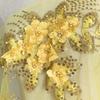 Bead Phoenix Tail Flower Flower Mesh 3D Embroidery Patches New Clothing Sew Patches  Clothes