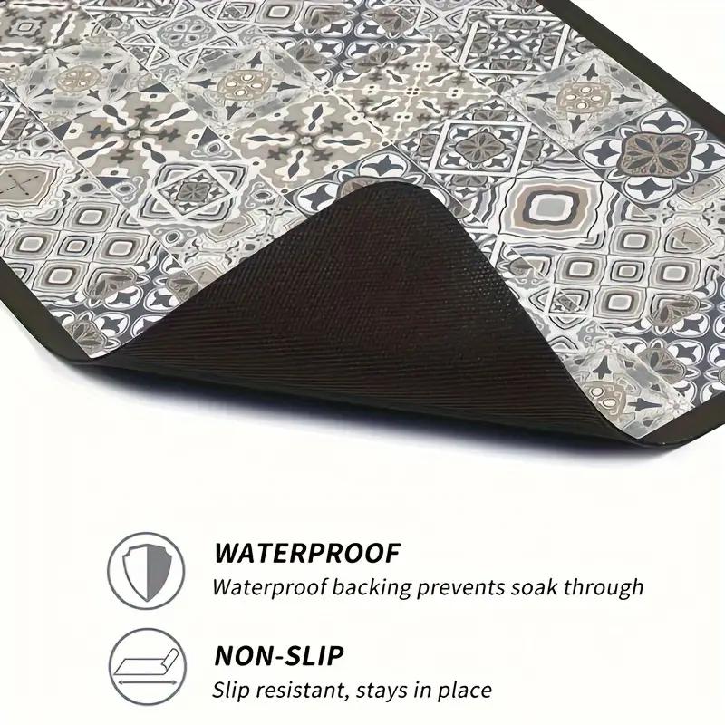 Elegant Hexagonal Pattern Kitchen Mat - Non-Slip, Ultra-Absorbent, Quick-Dry Floor Mat for Bathroom, Living Room, Bathroom Mat Bathroom Floor Mat