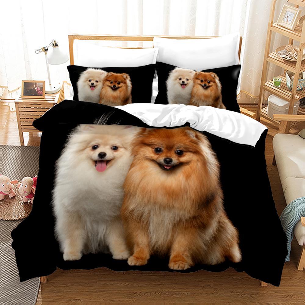 Cute Dog Luxury Bedding Set  3D Print For Adult Kid Twin Single Queen King Full Size Bedroom Animal Cartoon Duvetcover Sets