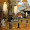 59.84X16.93 Inches Halloween Ghosts Holiday Decor Ghost with LED Lights Halloween Horror Props Home Decorations  Hanging