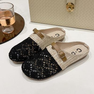 2025 лето новые ленивые туфли женские низкие с сумкой на мыске полушлепанцы туфли рыбака летняя обувь одинарные туфли женские