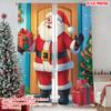 2 шт. 2D плоская печать Рождественская занавеска Санта Рождество Универсальная ткань без электричества Праздничные украшения для праздника