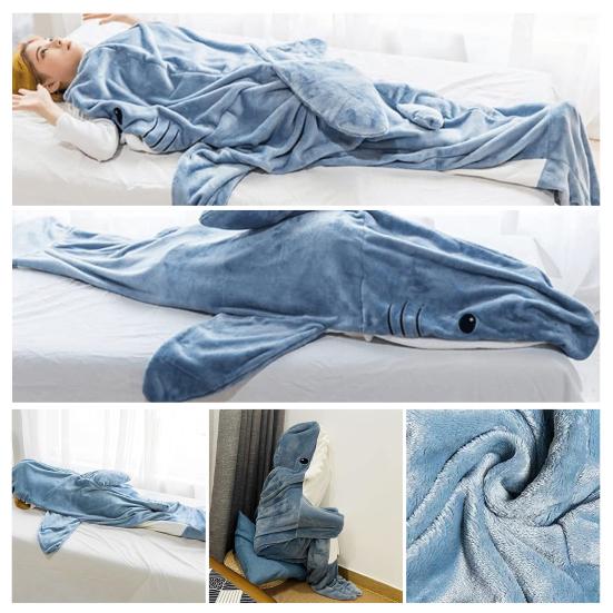 Удобное одеяло в виде акулы, не вызывает аллергии, сохраняет тепло, устойчив к выцветанию, спальный мешок в форме акулы, товары для дома