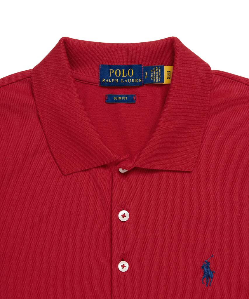POLO RALPH LAUREN Мужская сетчатая рубашка-поло Slim Fit - Красная