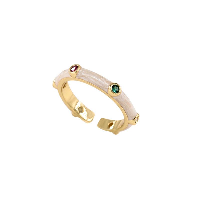 Модное регулируемое медное кольцо для женщин с шикарным геометрическим стилем и цветами