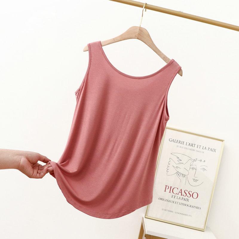 Майки из модала с круглым вырезом от XL до 6XL, летняя женская майка, тонкая свободная футболка без рукавов, однотонная футболка, большой размер