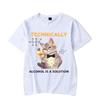 Technically Alcohol Is A Solution Graphic Tshirt Funny Cat Drinking Beer Tshirt Fashion Harajuku T-shirt Women Men Tops