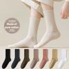 Female Autumn and Winter Cotton Pure Color Leisure Comfortable All Kinds of Anti Bacterial Deodorant Tube Socks
