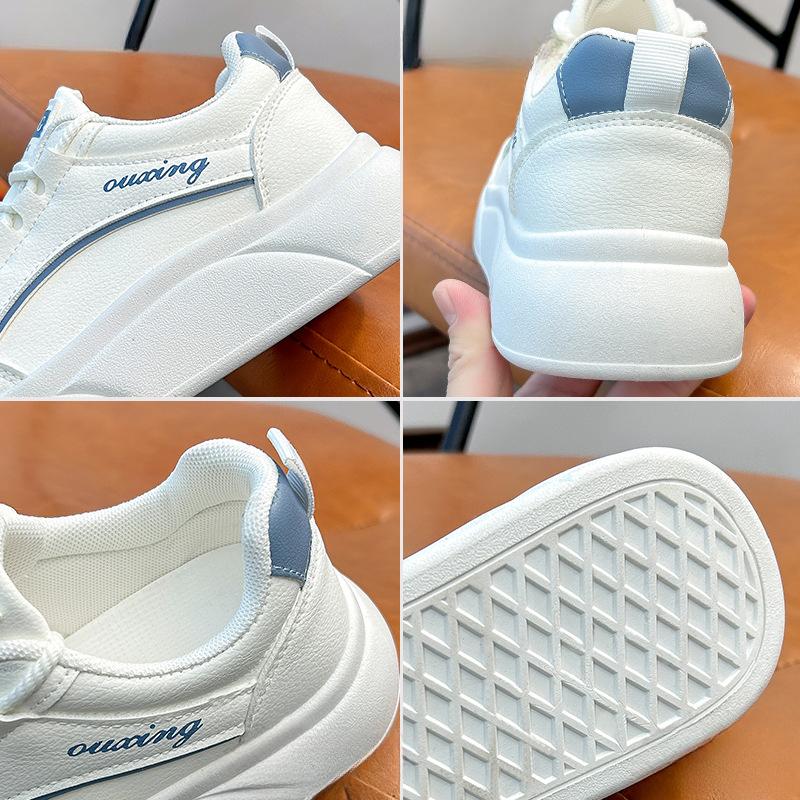 Белые туфли для женщин Весна Новые студенческие туфли Модные универсальные туфли на платформе Весна и осень Повседневная обувь