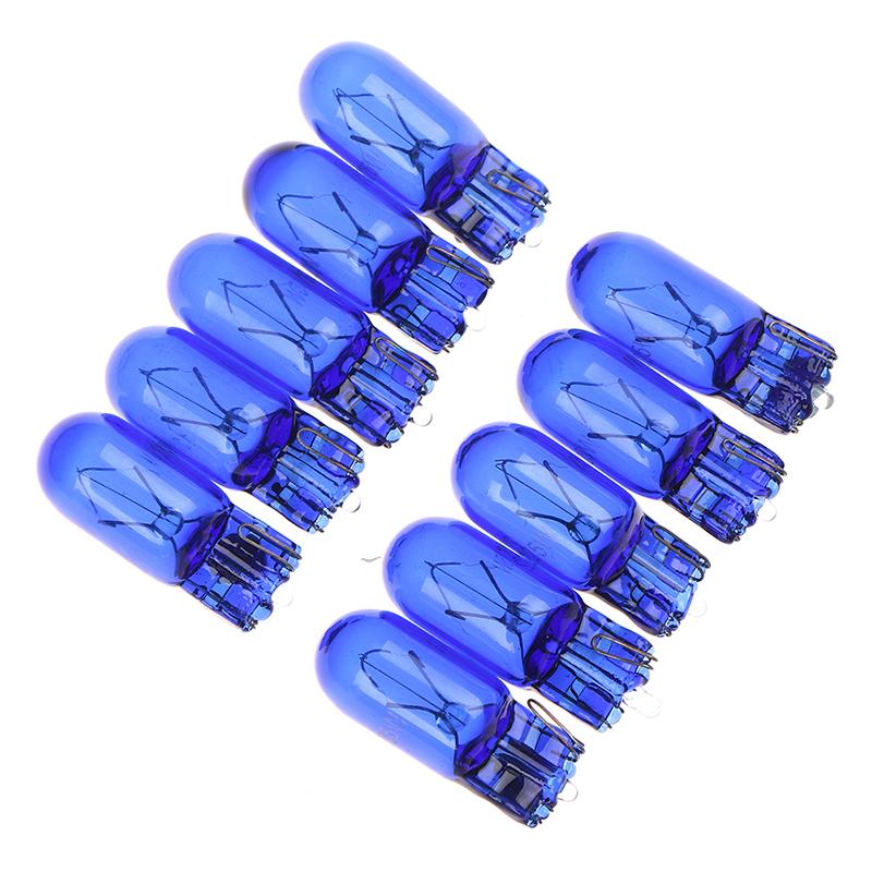 10Pcs T10 W5W 168 Halogen Car Bulbs 12V 5W 6000K Xenon White Instrument Light Reading Light Clearance Signal Lamp Bulbs 7