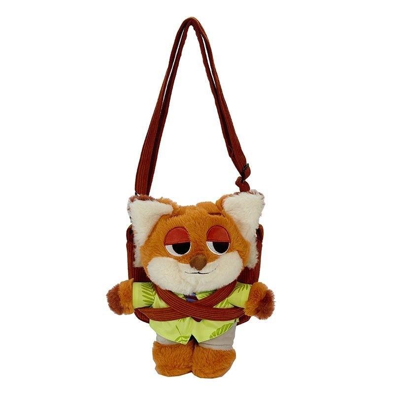 Zootopia Judy Hopps Nick Wilde Cartoon Plush Shoulder Bag For Girls With Adjustable Strap And Storage Space