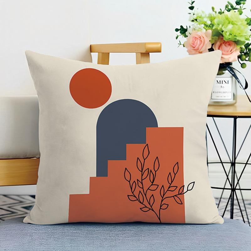 Легкая Роскошная Простая Печатная Декоративная Наволочка Спальня Гостиная Квадратная Подушка Наволочка