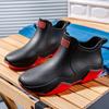 Fashion Fashion Low Top Couple's Rain Boots Men's Non-slip Chef and Work Shoe Car Wash Shoes Wear-resistant Velvet Plus Warm Water Boot