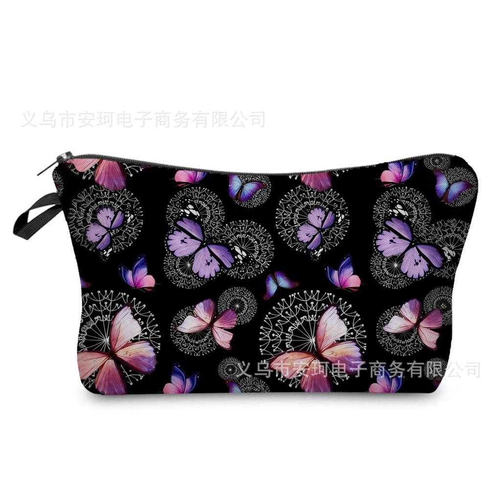 Butterfly printing makeup bag, nail polish storage bag, washable toilet bag for daily travel
