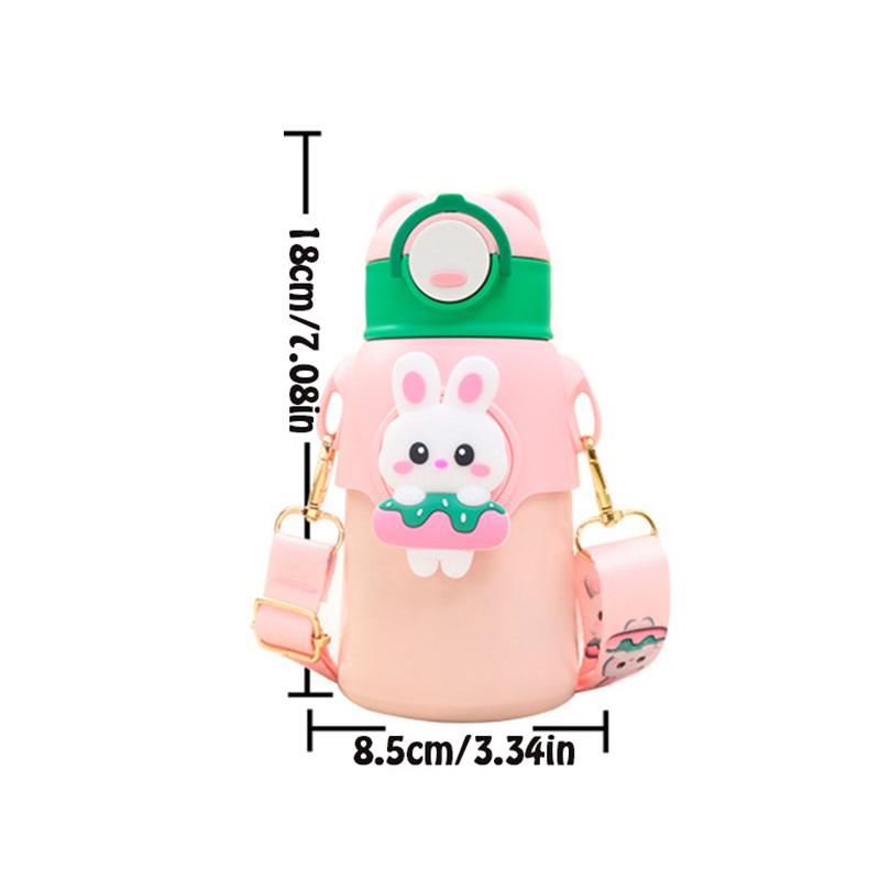Милый мультфильм, детский термос из нержавеющей стали 316, бутылка для воды с соломинкой, термоизолированная чашка для студентов детского сада для мальчиков и девочек