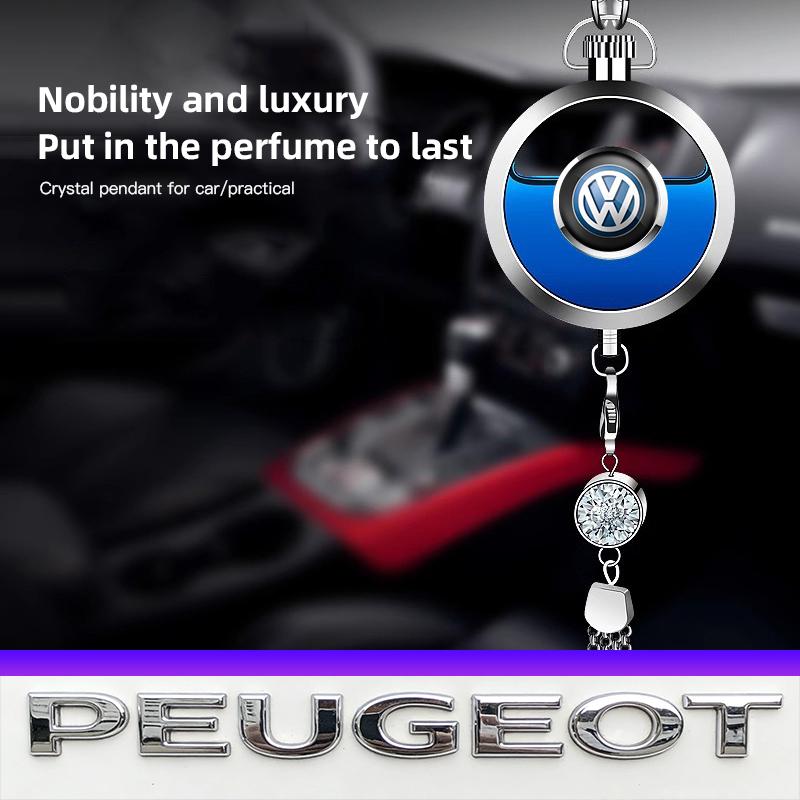 Car Metal Rhinestones Mounted Tassel Aromatherapy Pendant Valve Cap For VW Golf Amarok T5 Phaeton Teramont ID3 Tiguan T-Cross P zk9