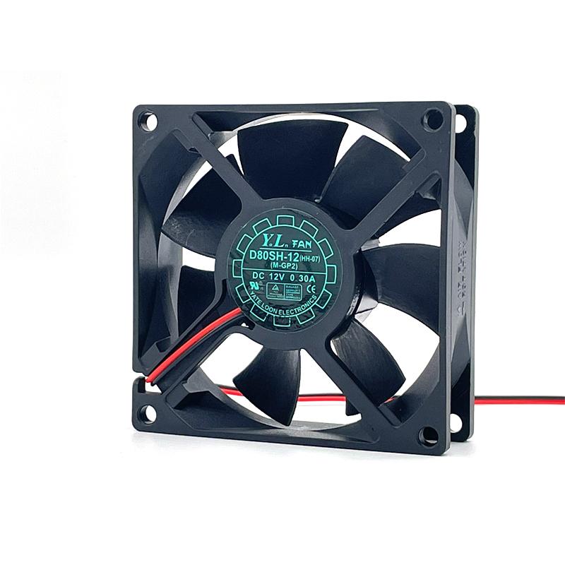 Новый оригинальный D80SH-12 8025 12V 0.30A 8см 2-контактный высокопроизводительный тихий вентилятор охлаждения корпуса