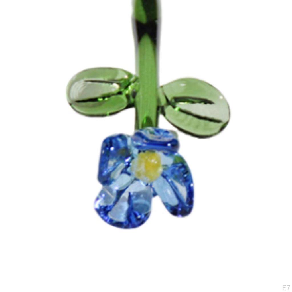 Glass Flower Figurine for Home And Office, Miniature Decorative Piece Summer Events