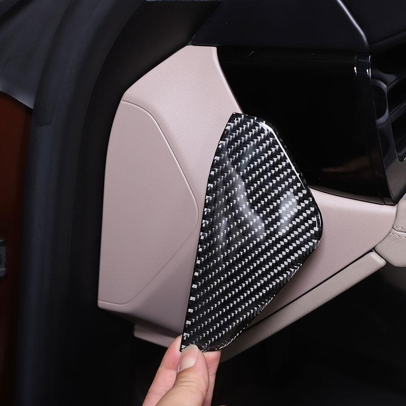 Для Porsche Taycan 2022 Мягкое углеродное волокно Приборная панель автомобиля Наклейка на боковую панель автомобиля
