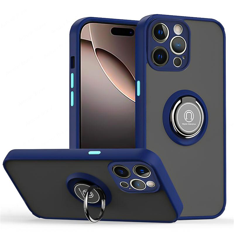 Матовые магнитные чехлы-кольца для телефонов iPhone 16 13 12 11 Pro Max Mini 16E Противоударный чехол для iPhone 15 14 Pro Max 16 Plus Чехол
