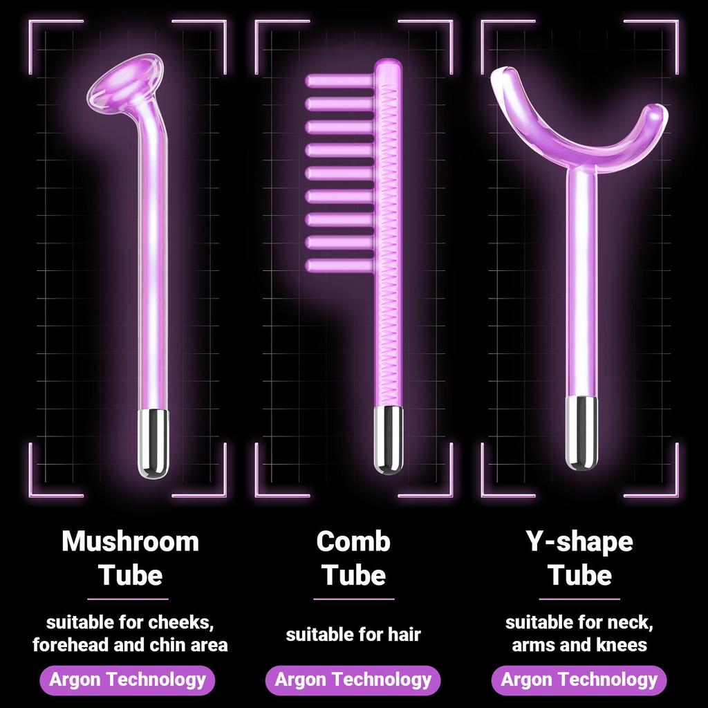 Портативная высокочастотная машина для ухода за лицом, удаление морщин, акне, палочка для ухода за лицом с 6 неоновыми и аргоновыми палочками