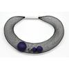 Large Doughnut Necklace - Purple Mesh and Polymer