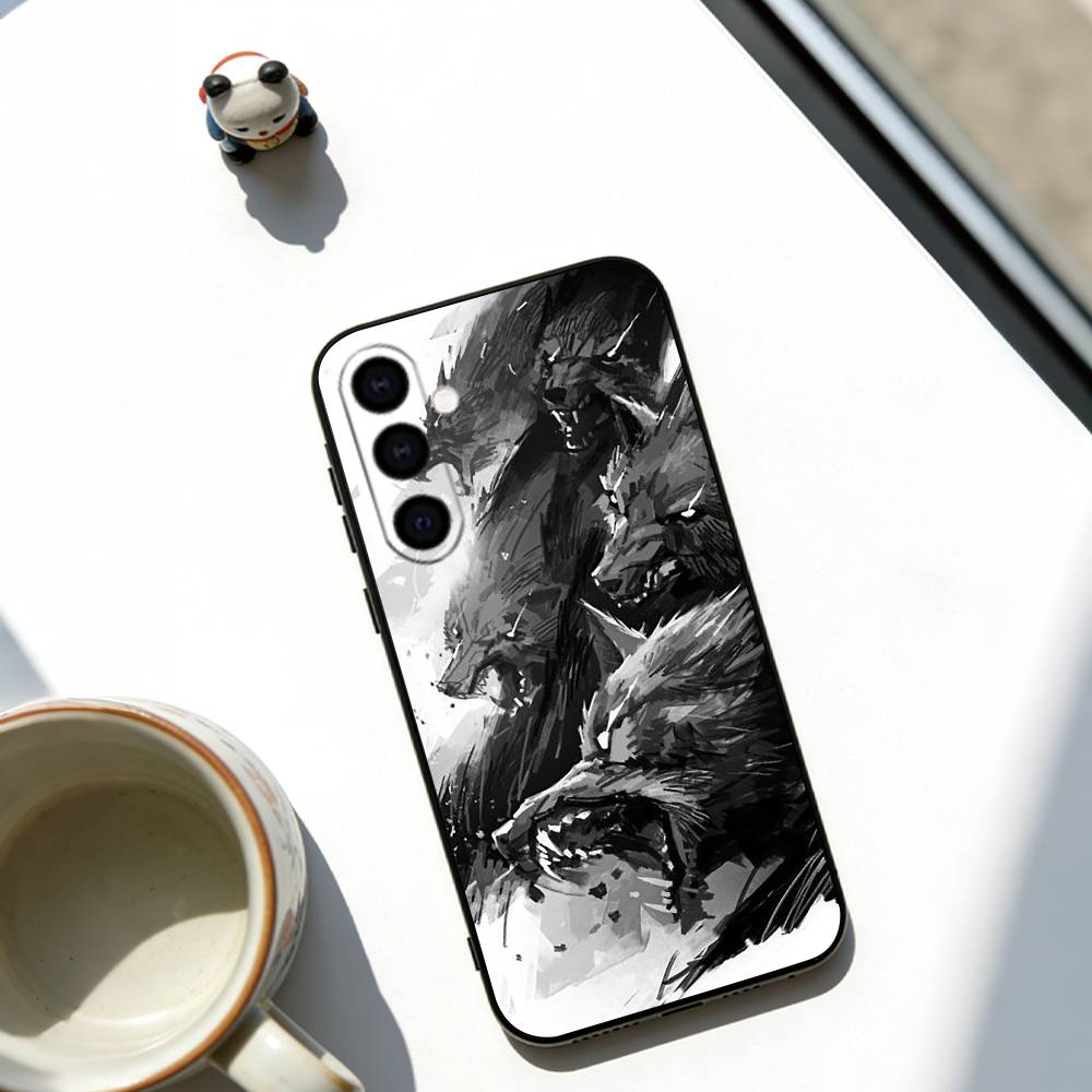 Чехол для телефона Волк Мягкий черный Для Samsung Galaxy A73,A72,A71,A70,A53,A52,A51