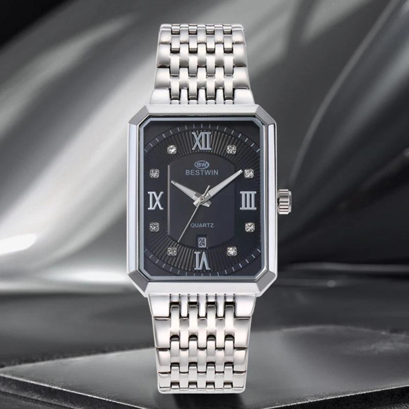 Square Men Gold Wrist Watches Date Gold Men Watches For Male Clock Relogio Masculino Luxury Brand Top Stainless Steel