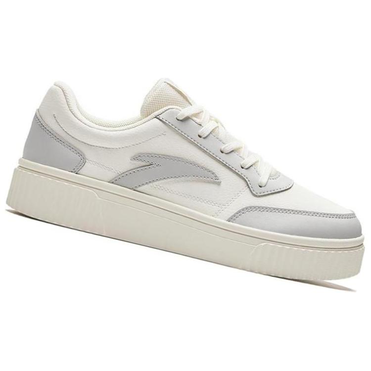 Anta Life Collection Slip Resistant Low top Skateboard Shoes Women's White Gray 922228005-5