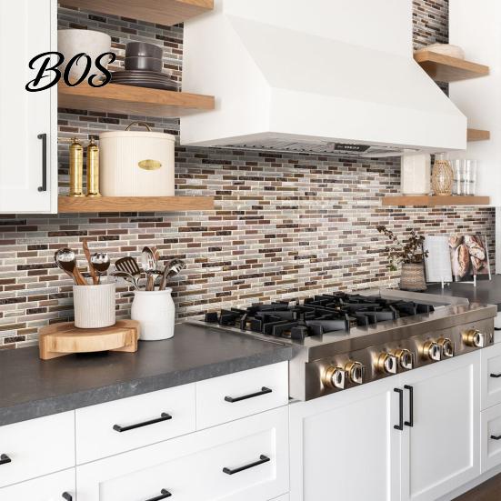 Self-adhesive Mosaic Wall Tiles 3D Gel Faux Stickers, Easy Peel & Stick Backsplash Tile Installation Stickers Vintage Brick Wallpaper for Kitchen,