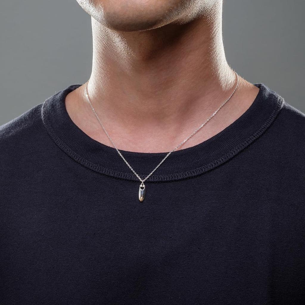 TV Anime Bizarre Golden Feature Necklace Silver Unisex Accessory Jewelry Popular Gift for Men and Women [U-Treasure] "JoJo's Adventure Wind" "Giorno