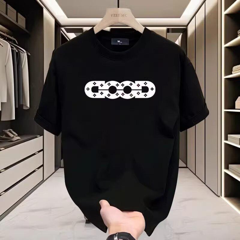 American Style Casual Cotton Letter Print Loose Short Sleeve T Shirt For Men