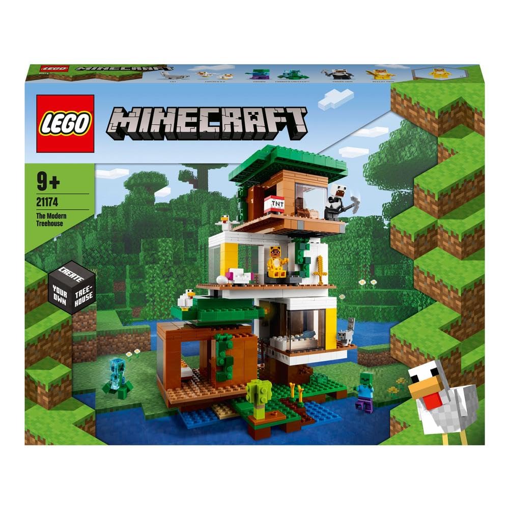 LEGO Minecraft Дом на дереве 21174 Игровой домик из кубиков для мальчиков и девочек от 9 лет