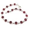 [Q9844] - Handmade Silver Bracelet 'Heaven' Silver Red - 17 Cm 6 Mm