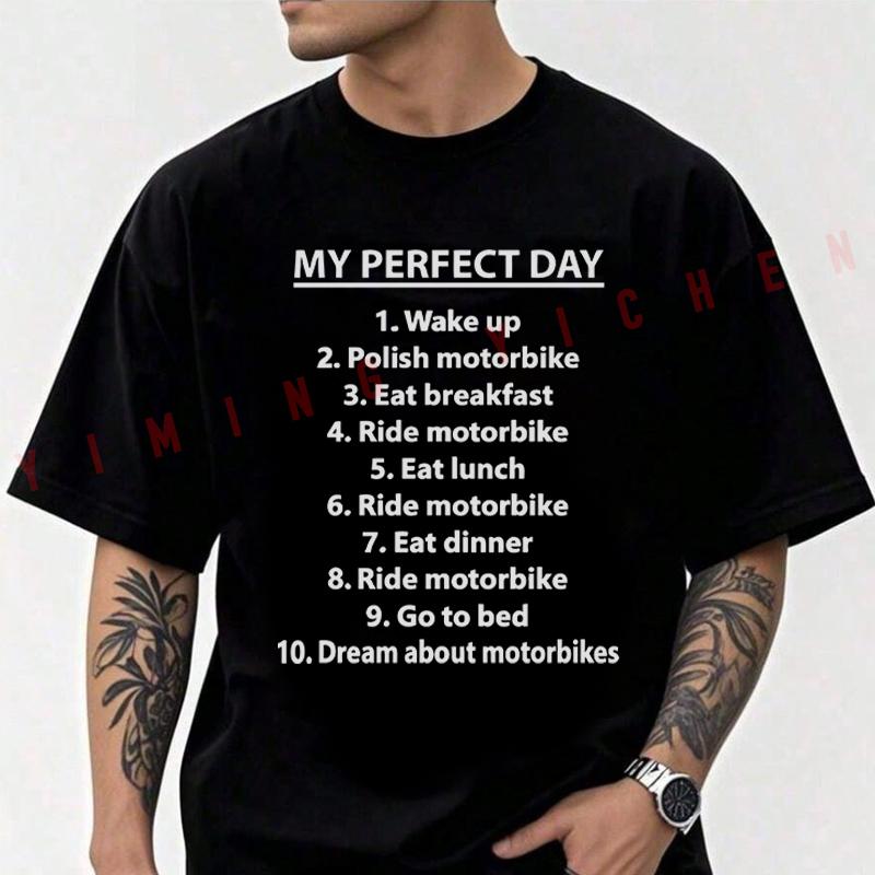 Motorbike Cafe Racer Chopper Bike Men's Fashion T-shirt Moto Cotton Casual Summer Comfortable Short Sleeve Tops