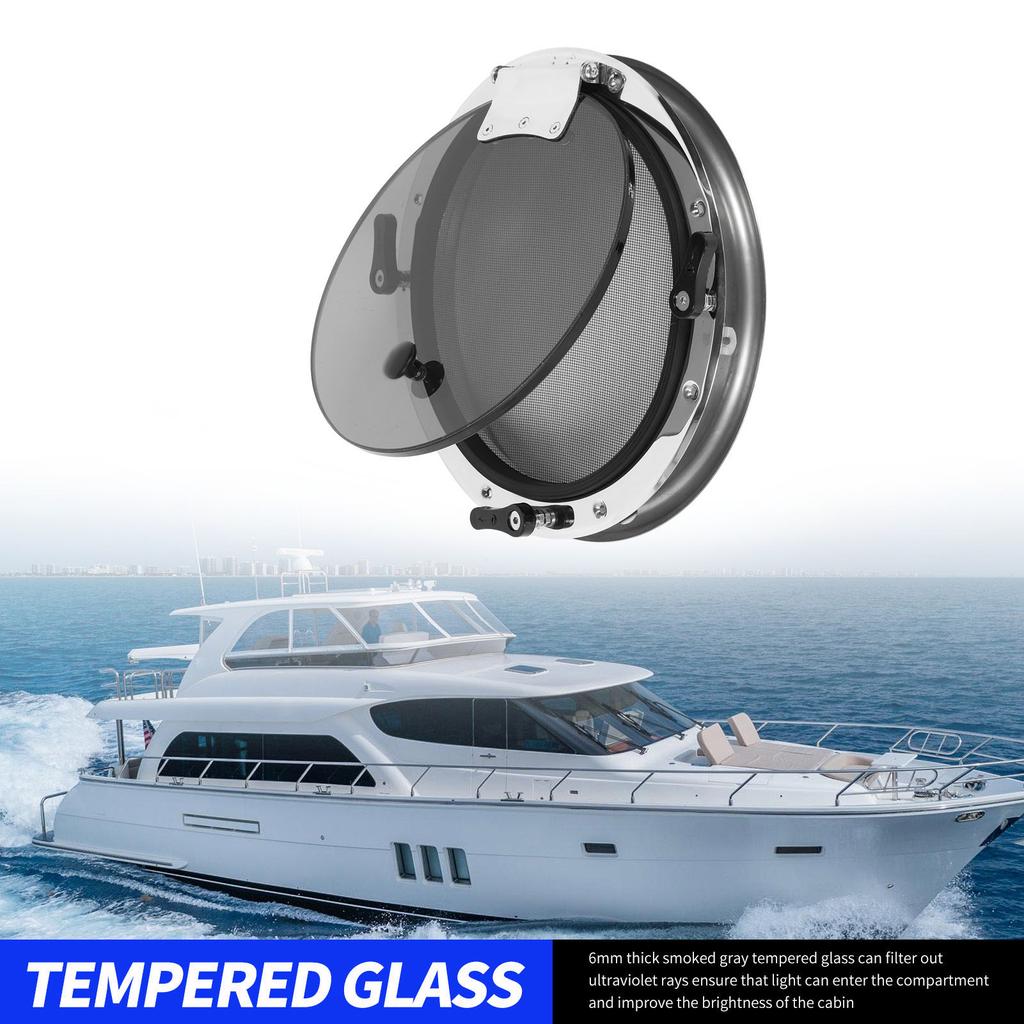 Marine Hatch Porthole Window  Construction 12 Inch Round Inward Opening Porthole Waterproof UV Resistant for Ship Yacht