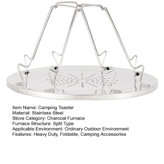Нержавеющая сталь кемпинговая плита тостер для приготовления пищи на открытом воздухе поход пикник барбекю складная 4 ломтика хлеба кемпинговая плита тостер стойка держатель