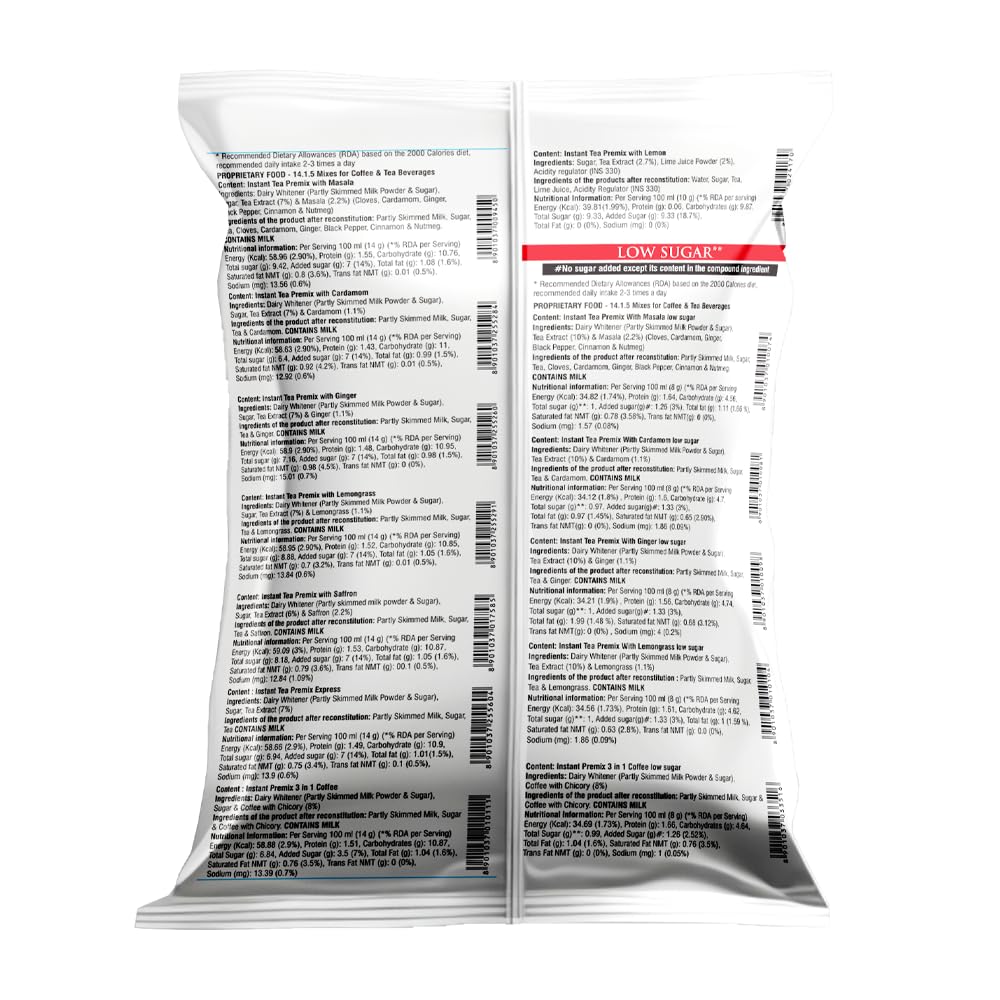 Girnar Instant Cardamom Chai Tea Premix Low Sugar 1kg Pack for Quick Hot Beverage Enjoyment