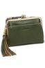 Кошелек с застежкой в два сложения из натуральной кожи зеленого цвета женский DA-35180-50