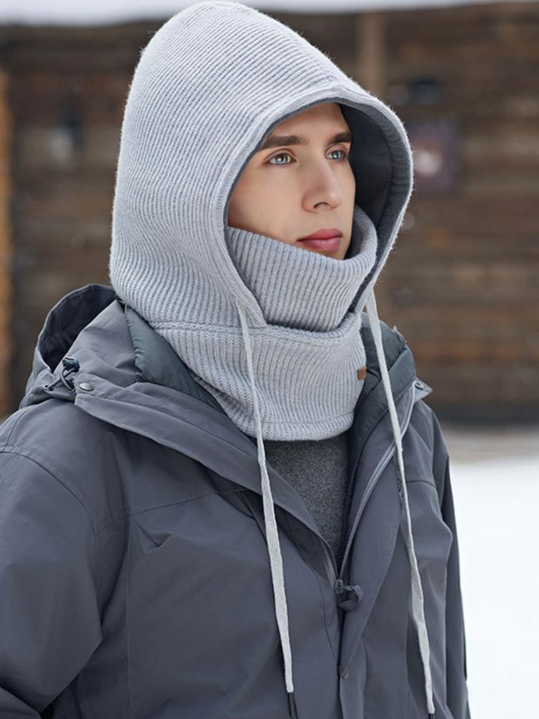 Hat Scarf One Piece Two Piece Warm Functional Hat Versatile Autumn and Winter New Windproof and Cold Hat Men and Women's Heads