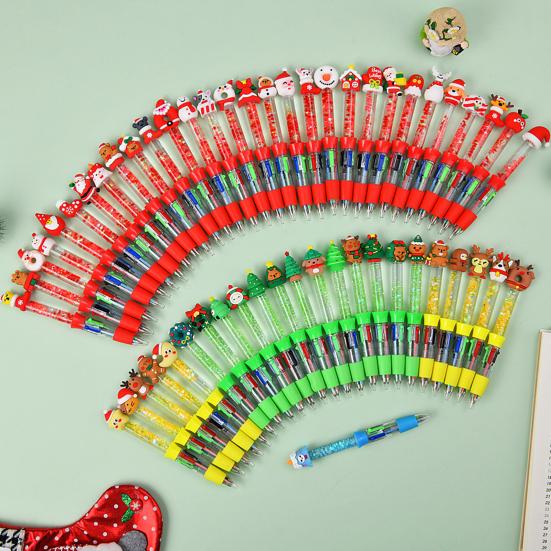 Christmas Theme Multicolored Pen 0.5MM Smooth Writing Retractable Ballpoint Pen for Student Artist Christmas Stocking Fillers Office Supplies