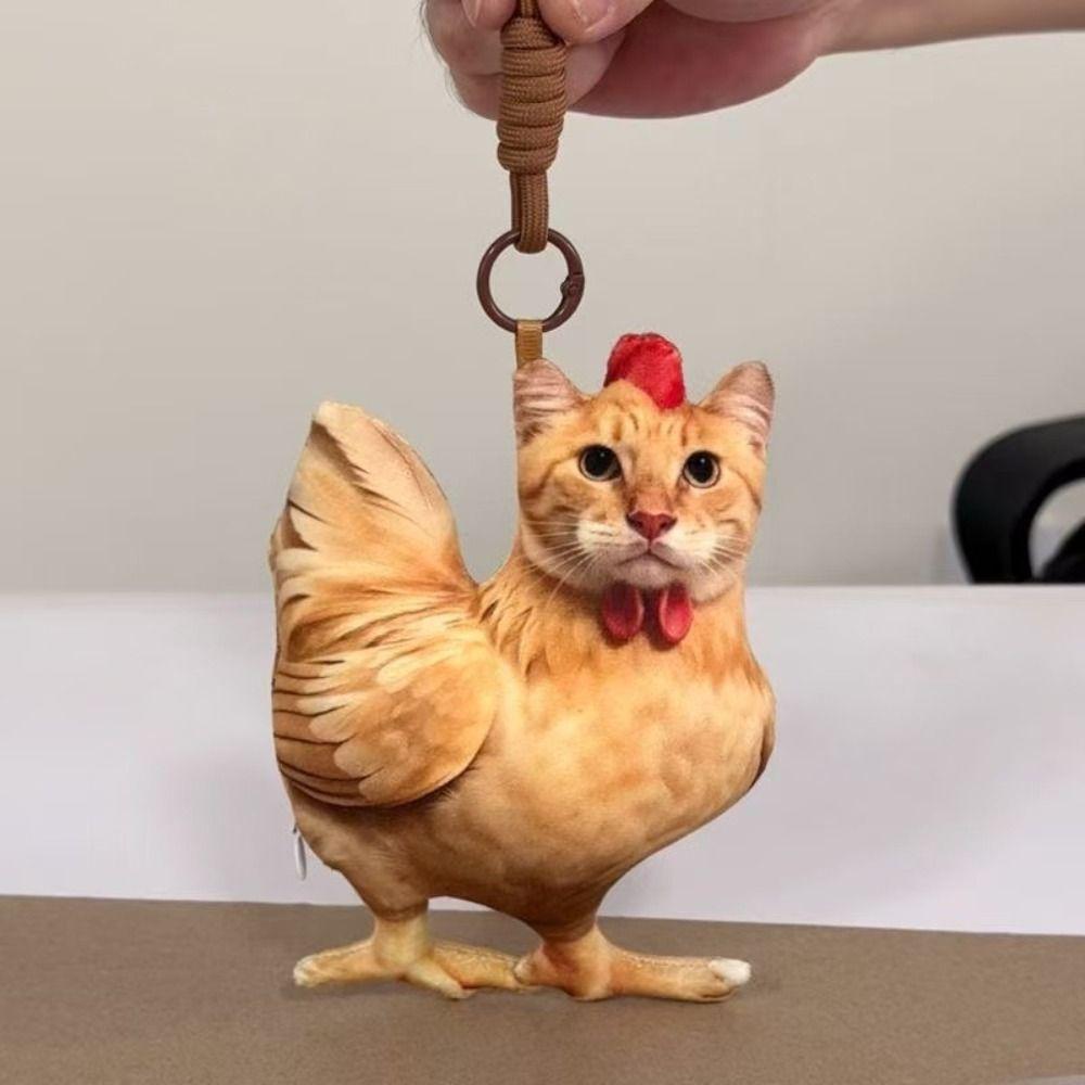 PP Cotton Filled Rooster Cat Plush Toys Realistic Looking Rooster Hen Plush Pendant Birthday Gift