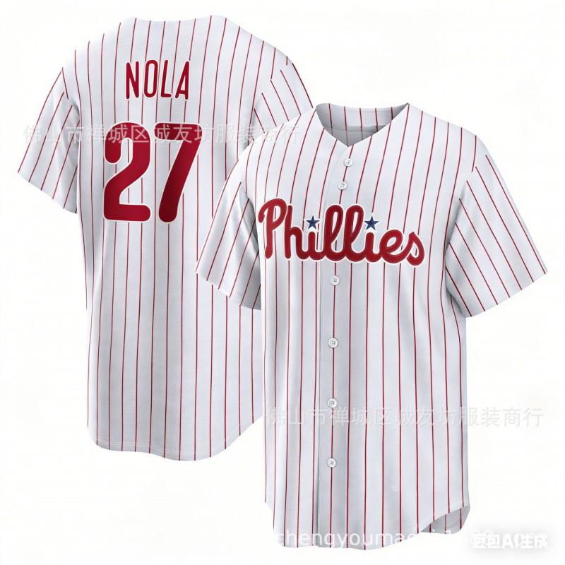 Embroidered Baseball Jersey Philadelphia 27 White NOLA Team Sports Basketball
