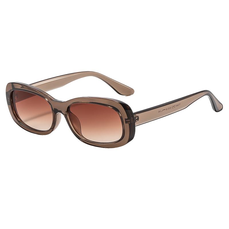 Oval Sunglasses for Women Thick Narrow Rectangle Frame Multi‑Color Gradient Lens UV400 Protection Men Street Party Beach Vacation Fashion Sun Glasses