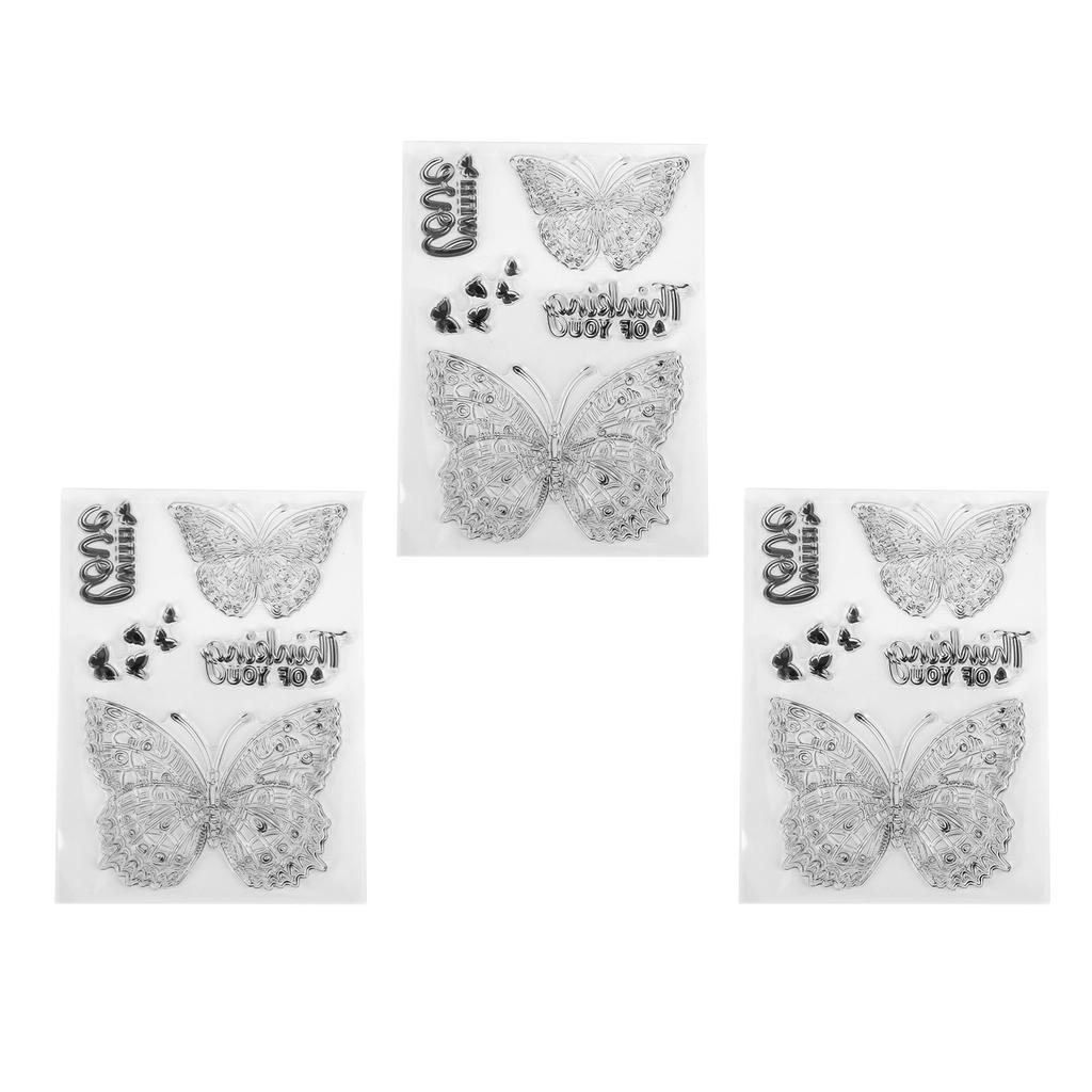 3 шт. Прозрачный штамп Фигурный Тисненый Скрапбукинг Изготовление открыток Прозрачный штамп Декорат