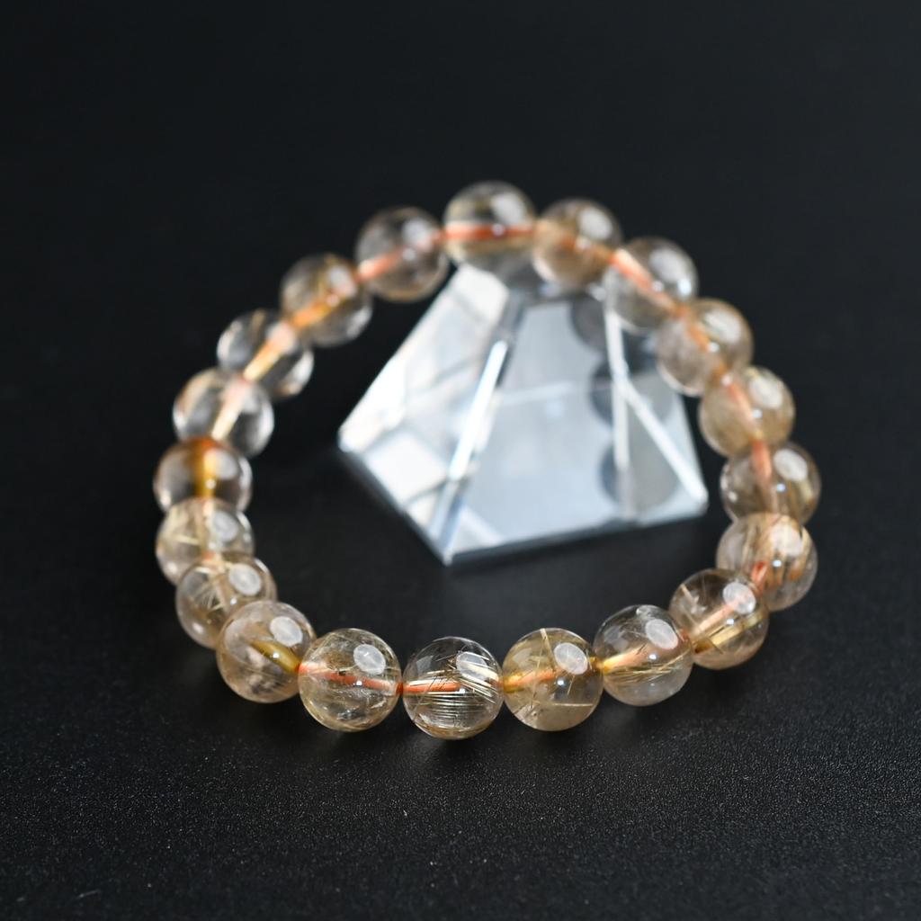 Eigado Ювелирный Город Сёсэнкё Рутиловый Кварц 10 мм 16 см Запястье Ограниченный Браслет Натуральной Силы, Камень, Окружность, Единственный в Своем Роде, Издание, Камень,