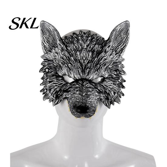 Wolf Costume Mask 3D Head Mask, High Elastic Lightweight Comfortable Werewolf Realistic with Adjustable Strap for Halloween Cosplay Party Photo Props