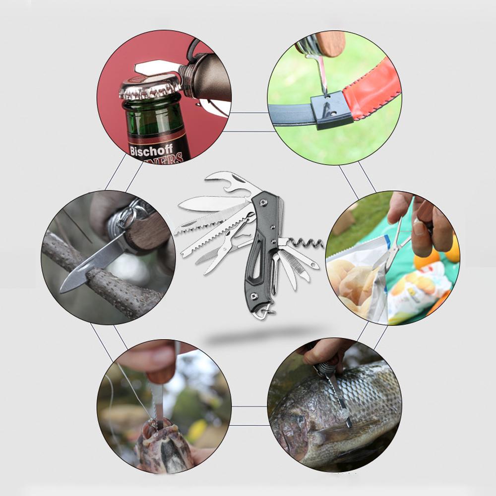Многофункциональный швейцарский нож для кемпинга, многофункциональный походный инструмент, открывалка для бутылок, складной нож, портативные ножницы, пила, складной карманный нож военного образца