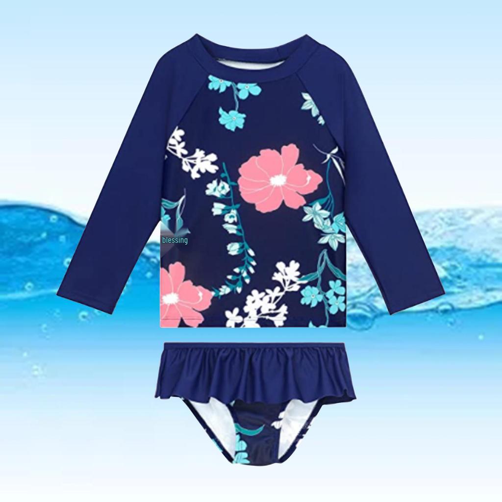 2025 Children's Long-Sleeve Split Bikini Swimsuit for European and American Markets - Beachwear