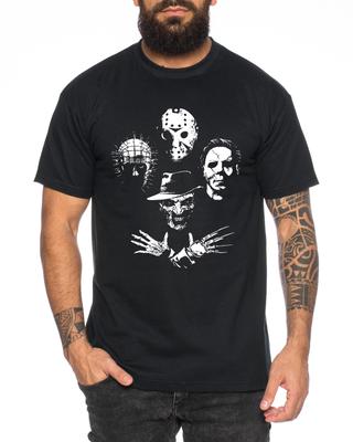 Horro Icons - Mens T-Shirt Halloween Michael Horror Myers Pennywise Man 13 Jas-